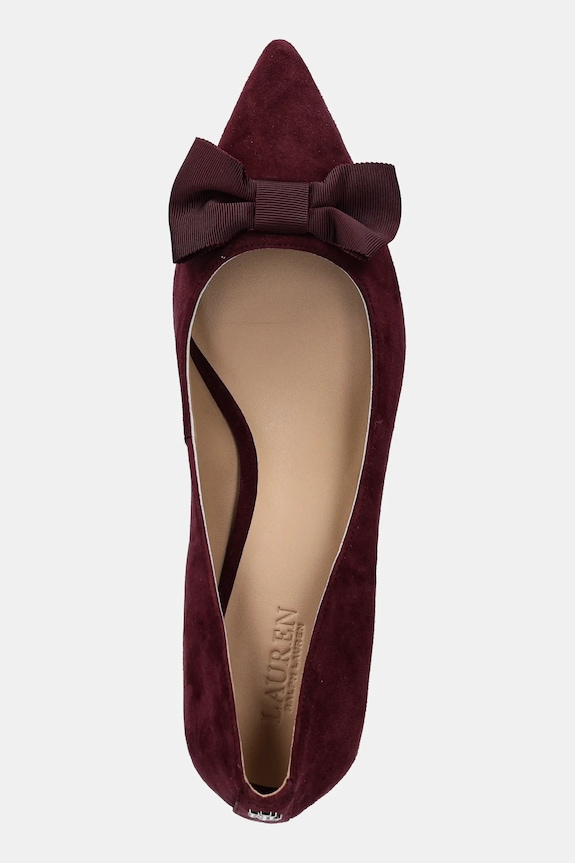 Lauren Ralph Lauren tocuri din piele întoarsă Adrienne Bow violet 802980116003.600