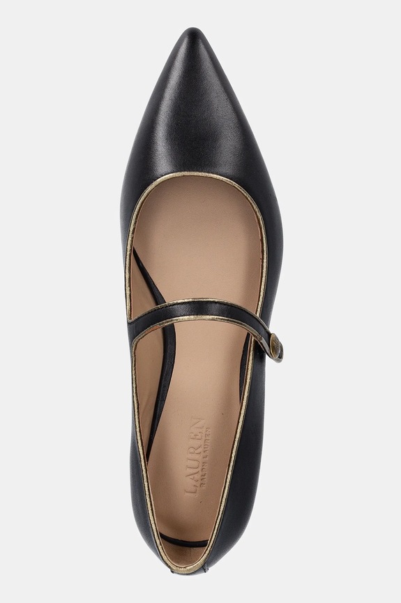 Lauren Ralph Lauren ballerine in pelle Londyn Mj2 nero 802980119001.001