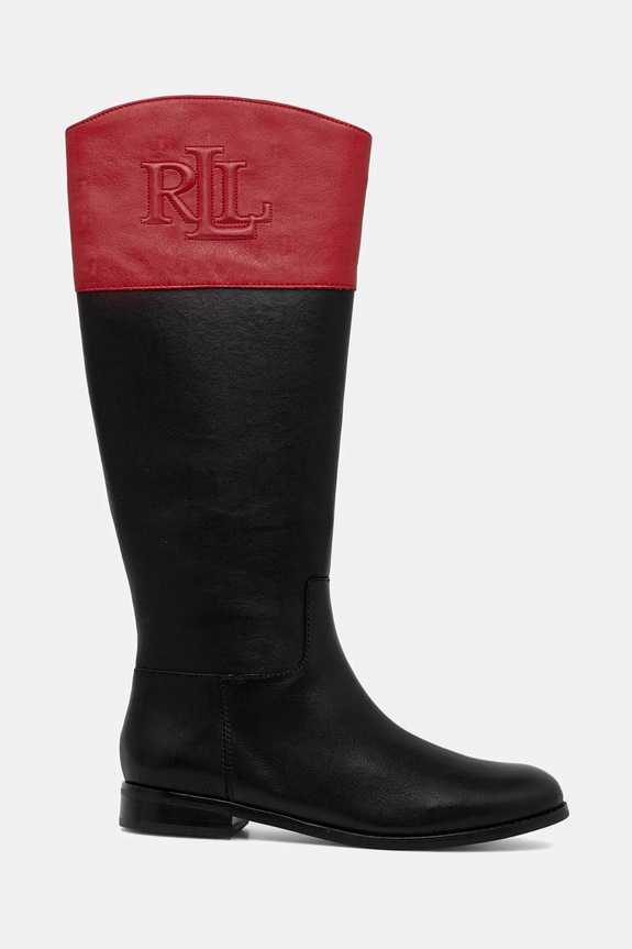 Kožené čižmy Lauren Ralph Lauren Justine II 802980557001.001 čierna AW25