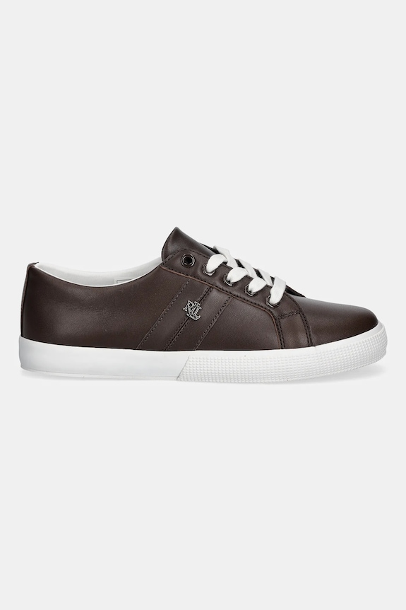 Lauren Ralph Lauren sneakers in pelle Janson II 802P02448001.200 marrone AW25