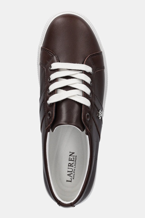 Lauren Ralph Lauren sneakers in pelle Janson II marrone 802P02448001.200