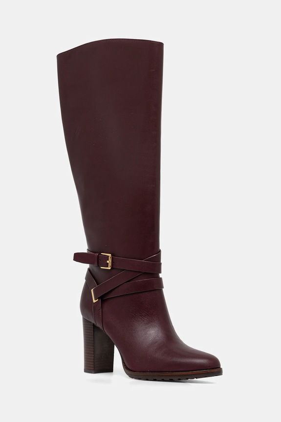 Шкіряні чоботи Lauren Ralph Lauren Cllns Tl Hl без утеплення бордо 802974386003.600