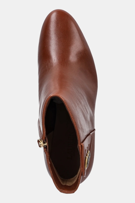 Kožené členkové topánky Lauren Ralph Lauren Kenndi Bt Hl hnedá 802980064001.200