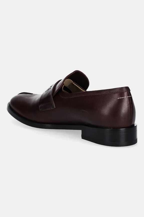 Încălțăminte MM6 Maison Margiela mocasini de piele S59WR0096.P5000.T2353 burgundia