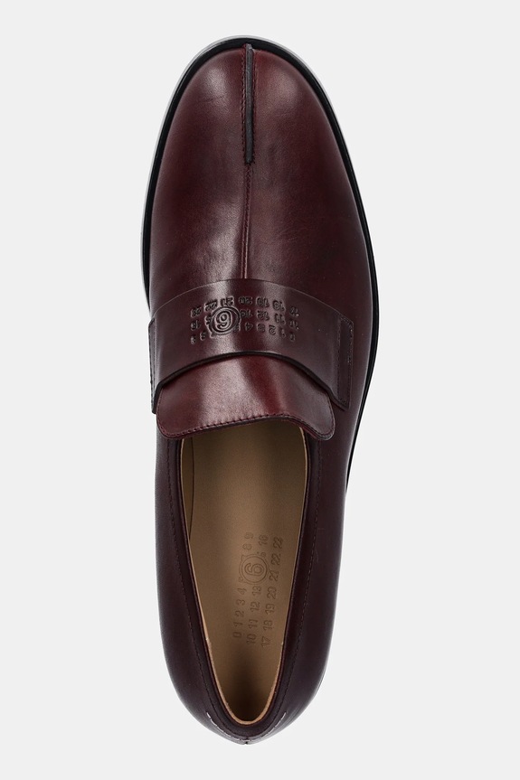MM6 Maison Margiela mocasini de piele burgundia S59WR0096.P5000.T2353