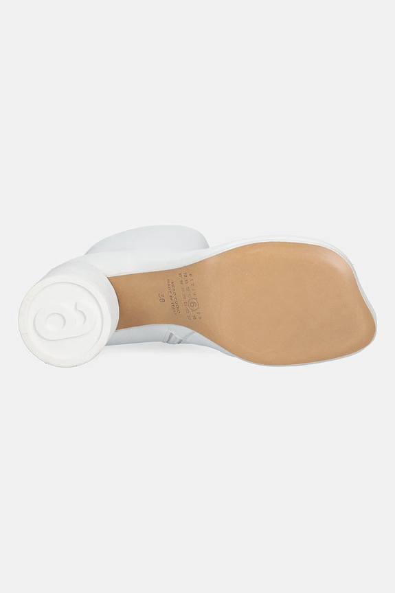 MM6 Maison Margiela cizme de piele S59WU0235.P3628.T1003 alb