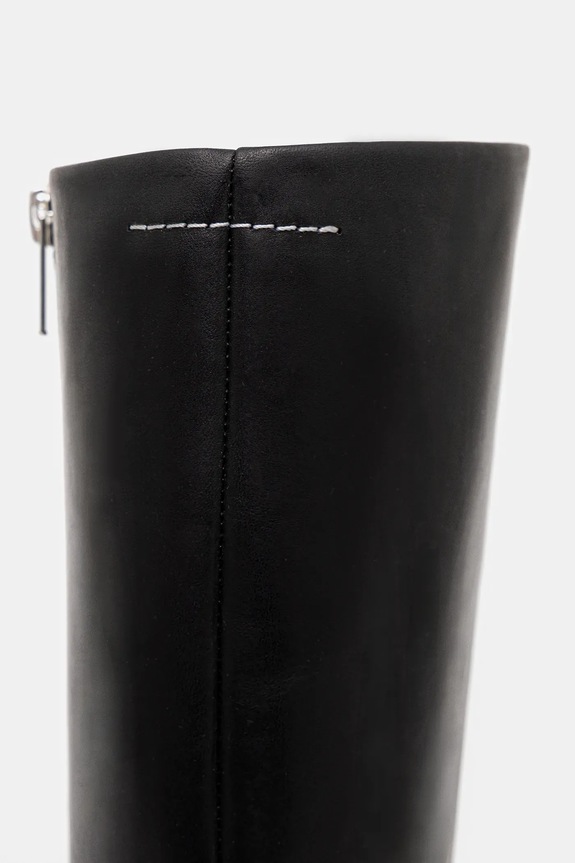 Кожаные сапоги MM6 Maison Margiela чёрный S59WW0110.P5000.T8013