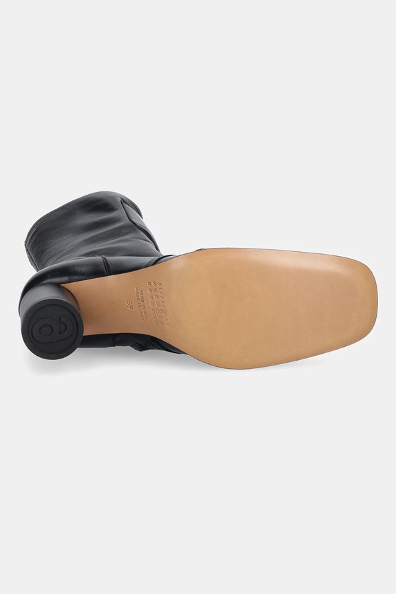 MM6 Maison Margiela cizme de piele S66WU0136.P3350.T8013 negru