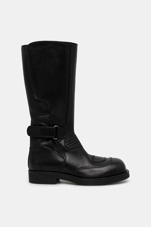 MM6 Maison Margiela bőr csizma S66WW0100.P7431.T8013 fekete AW25