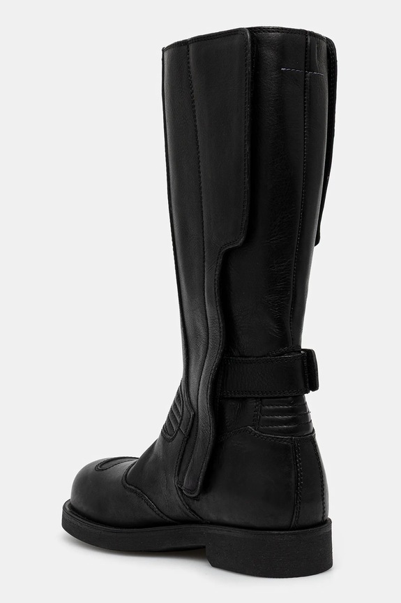 Cipők MM6 Maison Margiela bőr csizma S66WW0100.P7431.T8013 fekete