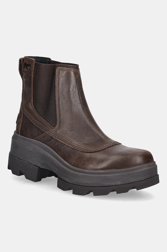 Sorel sztyblety skórzane JOAN FRWD CHELSEA tekstylny brązowy 2138421256