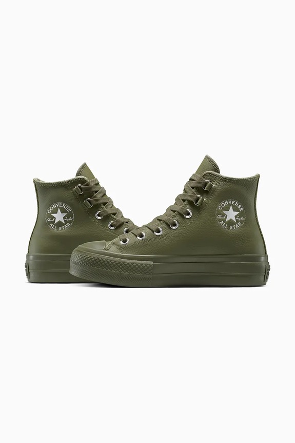 Kožne tenisice Converse Chuck Taylor All Star Lift zelena A12968C