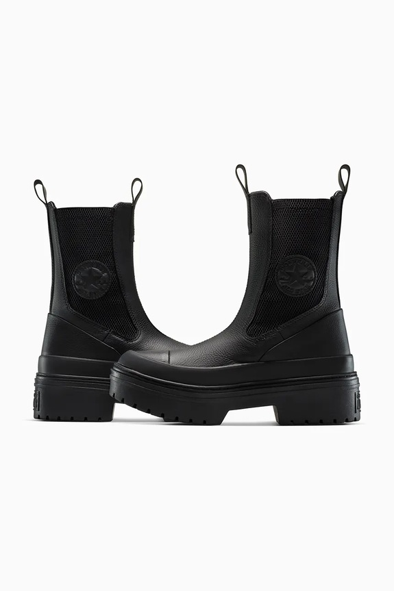 Кожаные полусапоги Converse Chuck Taylor All Star Lugged Heel Nu чёрный A12985C