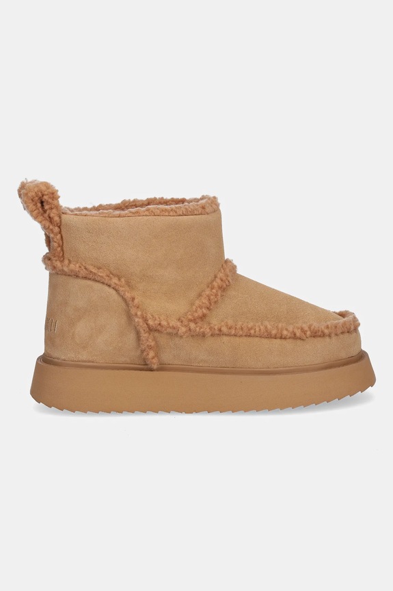 Inuikii cizme de zăpadă din piele întoarsă Shearling Micro 1001.026.0011.859 bej AW25