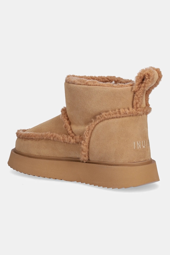 Încălțăminte Inuikii cizme de zăpadă din piele întoarsă Shearling Micro 1001.026.0011.859 bej