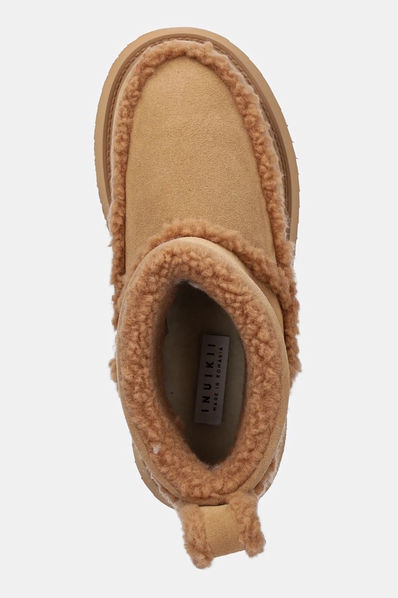 Inuikii cizme de zăpadă din piele întoarsă Shearling Micro bej 1001.026.0011.859