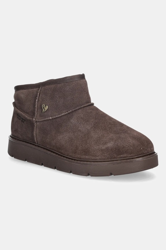 Semišové sněhule Skechers KEEPSAKES COZY - COZY MINI zateplené hnědá 167848