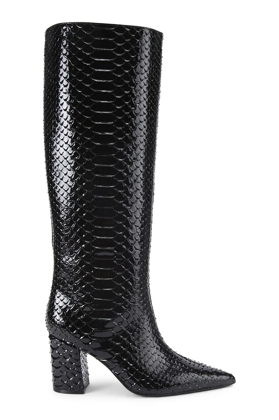 Кожаные сапоги Kurt Geiger London Regent Point Knee Boot кирпичик чёрный 5026500719
