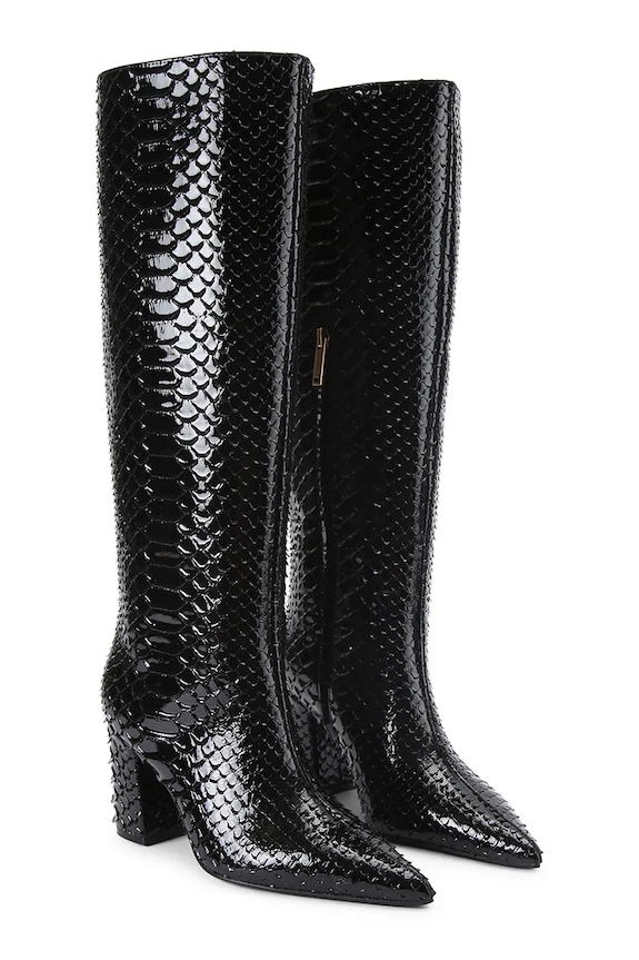 Кожаные сапоги Kurt Geiger London Regent Point Knee Boot 5026500719 чёрный AW25