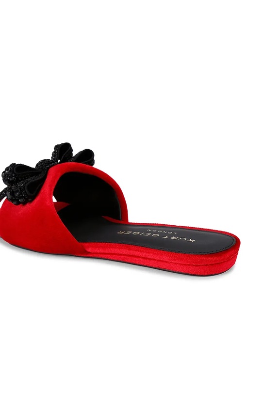 Kurt Geiger London klapki Kensington Bow Flat Sdl 655750789 czerwony