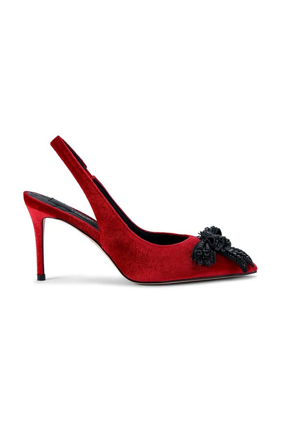Lodičky Kurt Geiger London Belgravia Bow High Sling ihličkový červená 4984950789