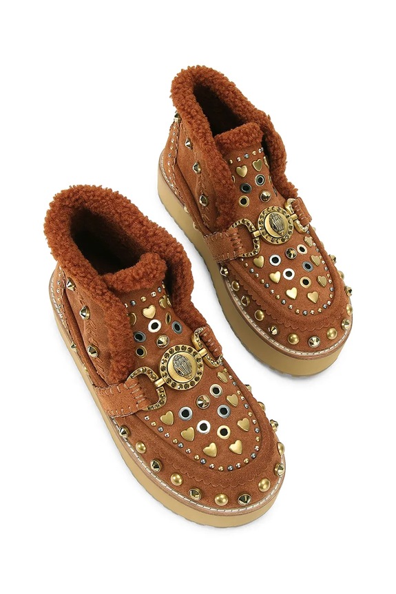 Kurt Geiger London stivali da neve in camoscio Mansion Cosy Boot 4993936029 marrone AW25