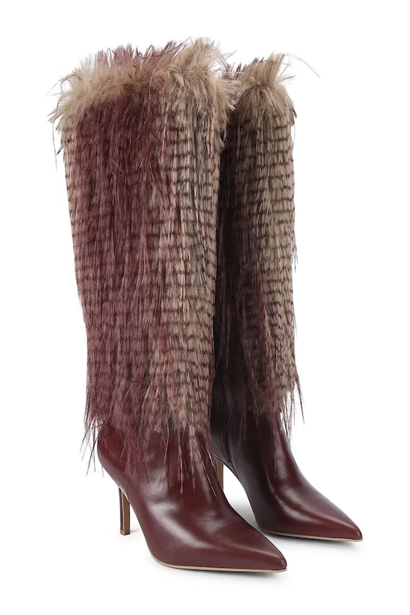 Kurt Geiger London ghete de piele Kensington Knee Boot 85 4993556019 maro AW25
