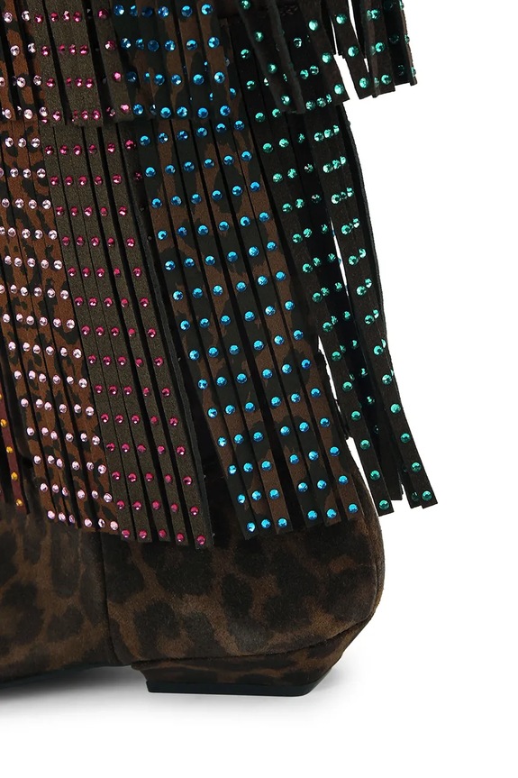 Kurt Geiger London csizma velúrból Western Fringe Pull On barna 5030035289