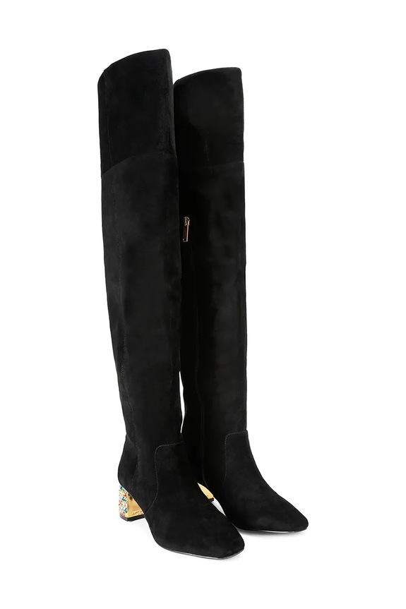Semišové čižmy Kurt Geiger London Chelsea Block Otk Boot 5003300209 čierna AW25