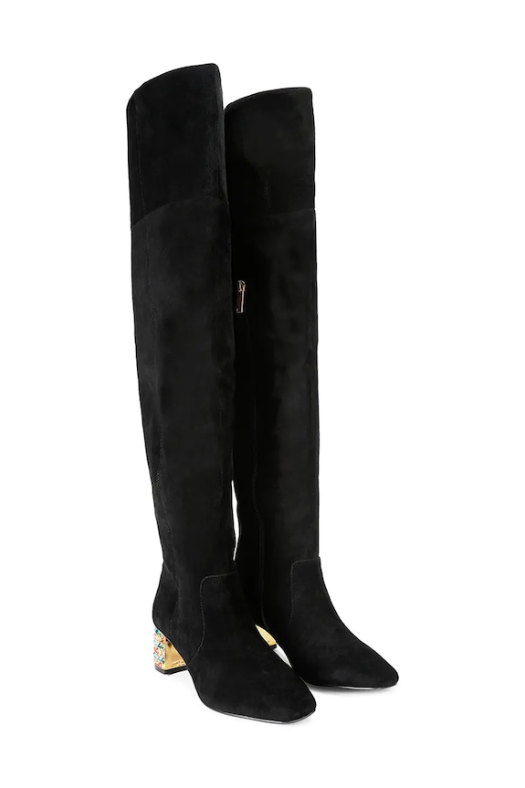 Semišové čižmy Kurt Geiger London Chelsea Block Otk Boot 5003300209 čierna AW25