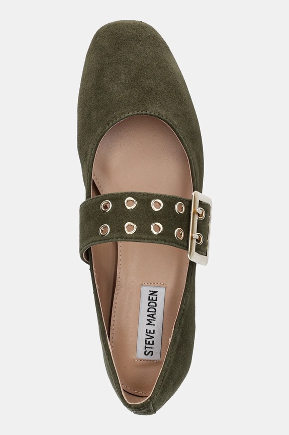 Semišové baleríny Steve Madden Atlantica zelená 11004770.375
