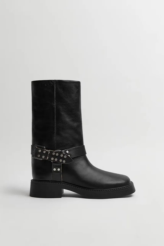 Kožne gležnjače Miista Maitea zrnata koža crna E8.3951