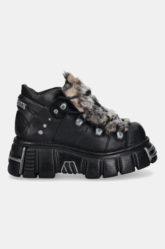 Usnjene superge New Rock M-106NPELO-C1 CRUST NEGRO M.106NPELO.C1 črna AW25