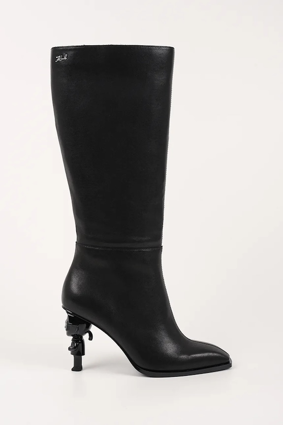 Δερμάτινες μπότες Karl Lagerfeld KARL NFT HEEL 5-8 cm μαύρο KL39175.000