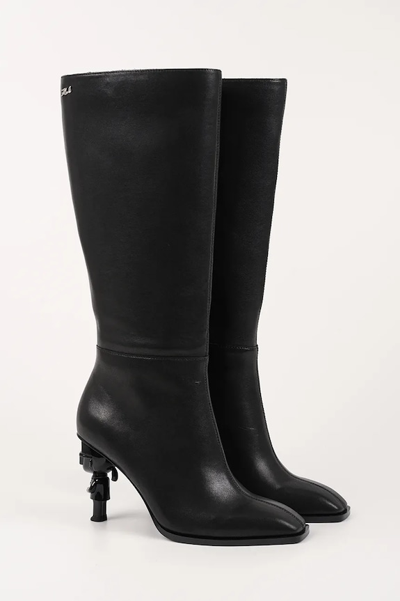 Δερμάτινες μπότες Karl Lagerfeld KARL NFT HEEL KL39175.000 μαύρο AW25