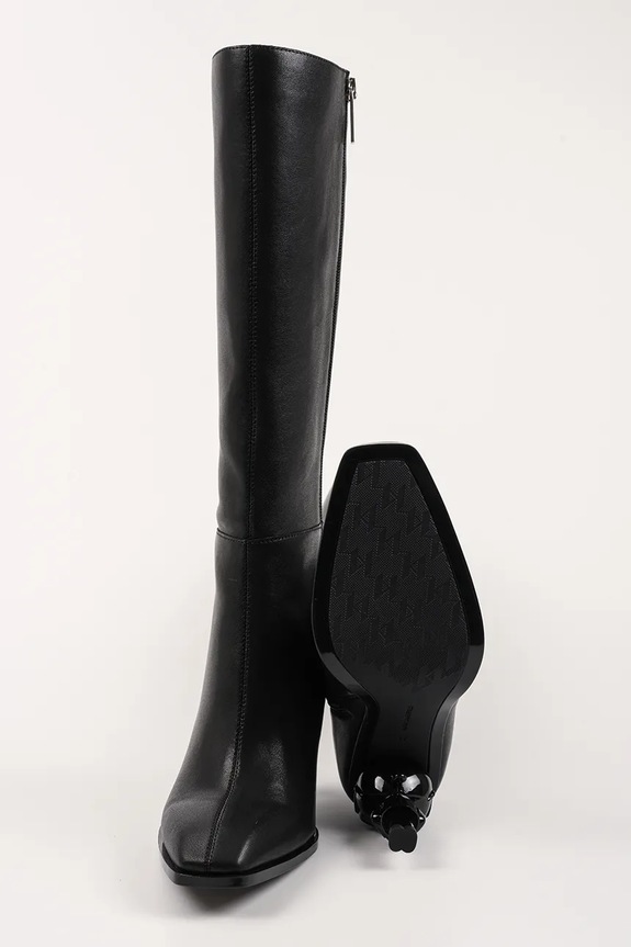 Δερμάτινες μπότες Karl Lagerfeld KARL NFT HEEL KL39175.000 μαύρο