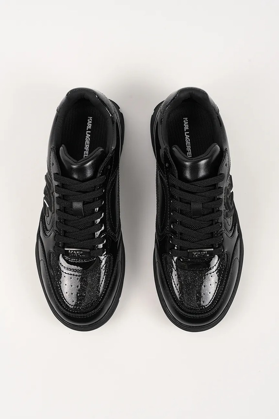 Karl Lagerfeld sneakersy skórzane KOURTNEY czarny KL63025.00X