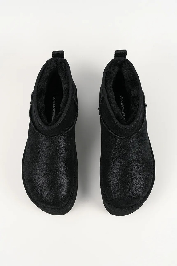 Karl Lagerfeld cizme de zapada din piele întoarsă THERMO negru KL48523.5S0