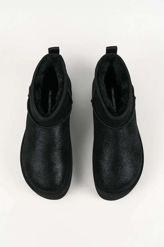 Karl Lagerfeld cizme de zapada din piele întoarsă THERMO negru KL48523.5S0