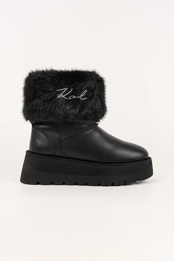 Karl Lagerfeld cizme de iarnă SKYLAR piele negru KL48655.400