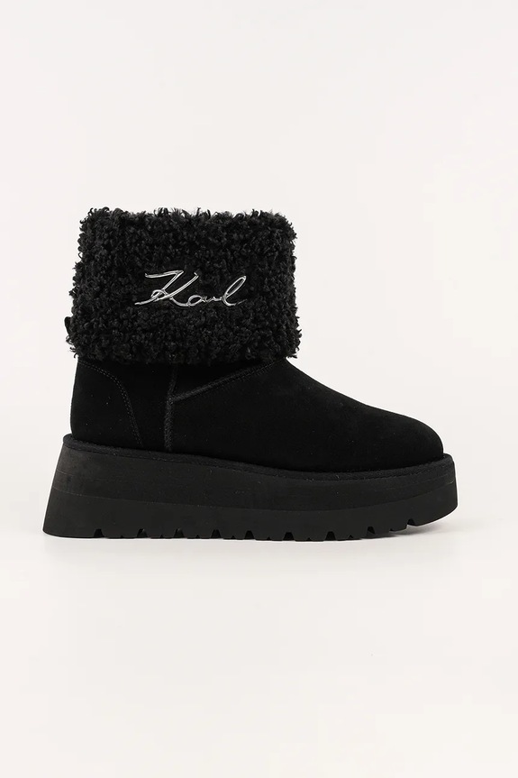 Karl Lagerfeld cizme de iarnă SKYLAR piele întoarsă negru KL48653.700