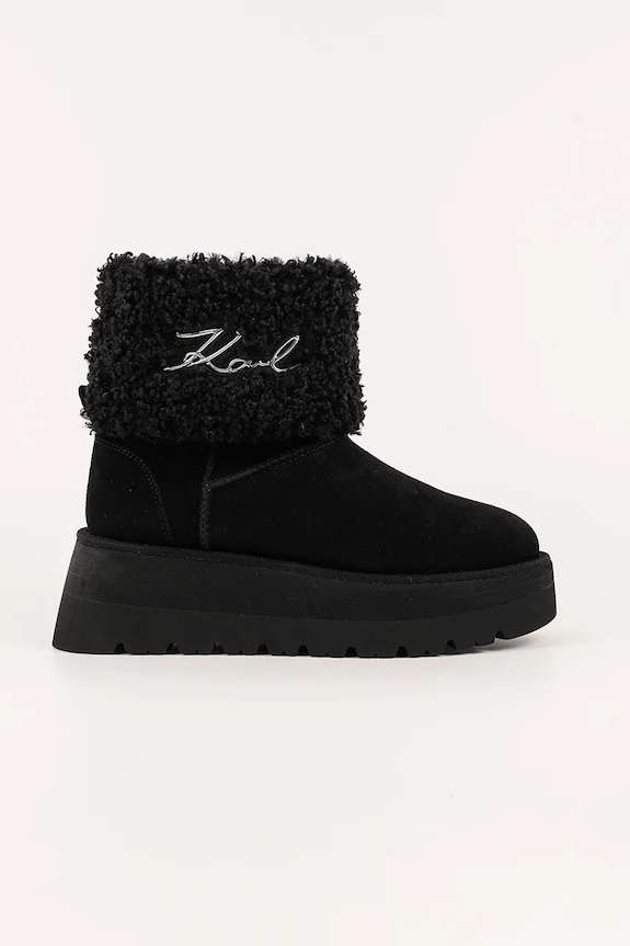Karl Lagerfeld cizme de iarnă SKYLAR piele întoarsă negru KL48653.700