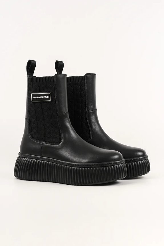 Kožne gležnjače Karl Lagerfeld KREEPER LO KL42365.40X crna AW25