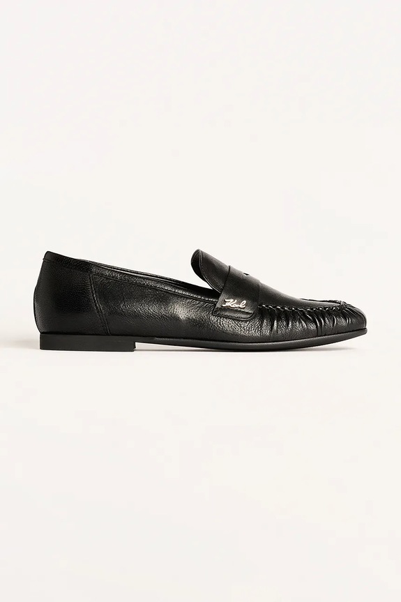 Semišové mokasíny Karl Lagerfeld ELEIA Loafer černá KL41121.000