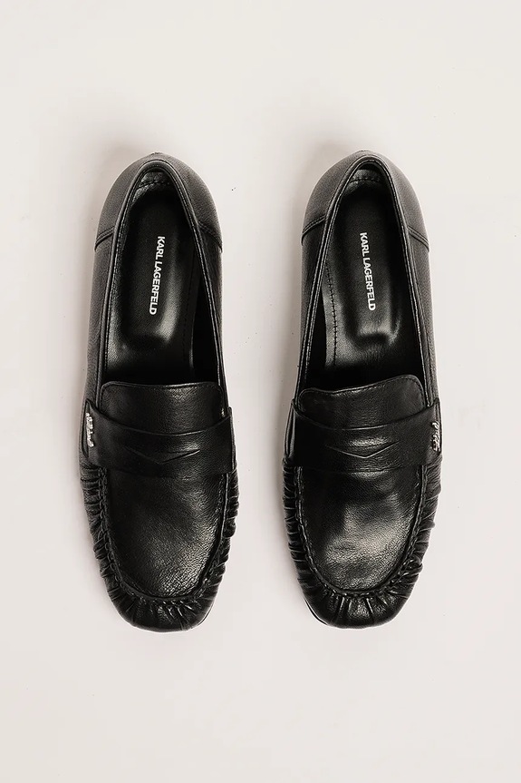 Semišové mokasíny Karl Lagerfeld ELEIA Loafer černá KL41121.000