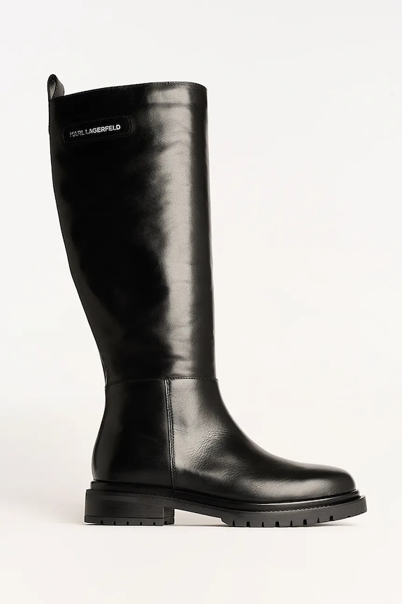 Kožené čižmy Karl Lagerfeld BINKY nezateplené čierna KL47595.000