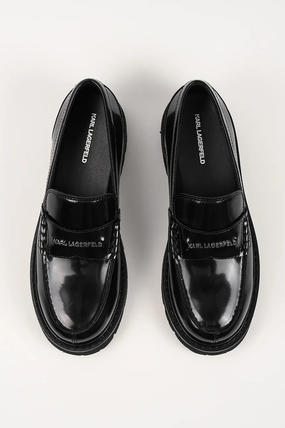 Kožené mokasíny Karl Lagerfeld LOWELL černá KL42224.000