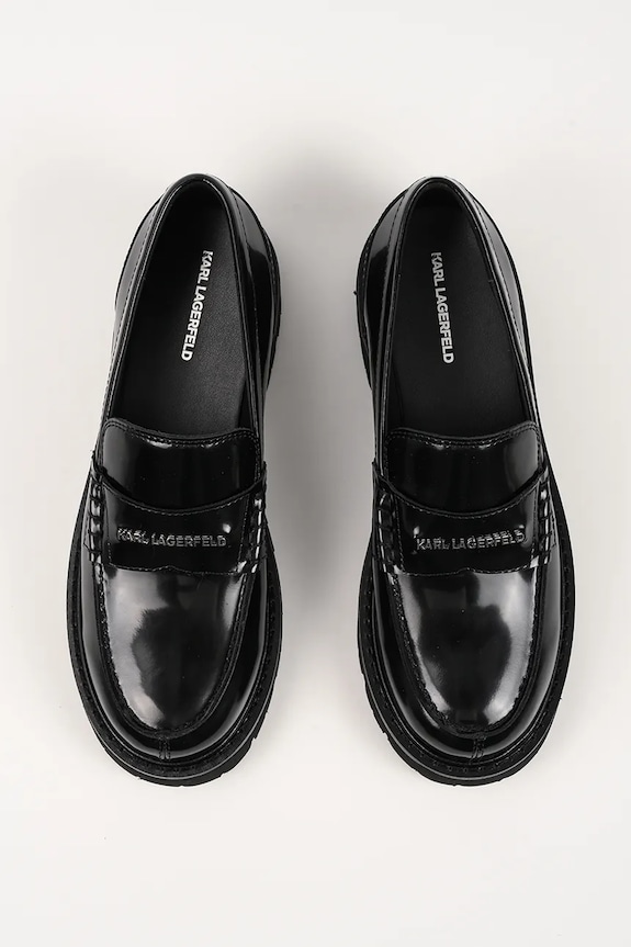 Kožené mokasíny Karl Lagerfeld LOWELL černá KL42224.000