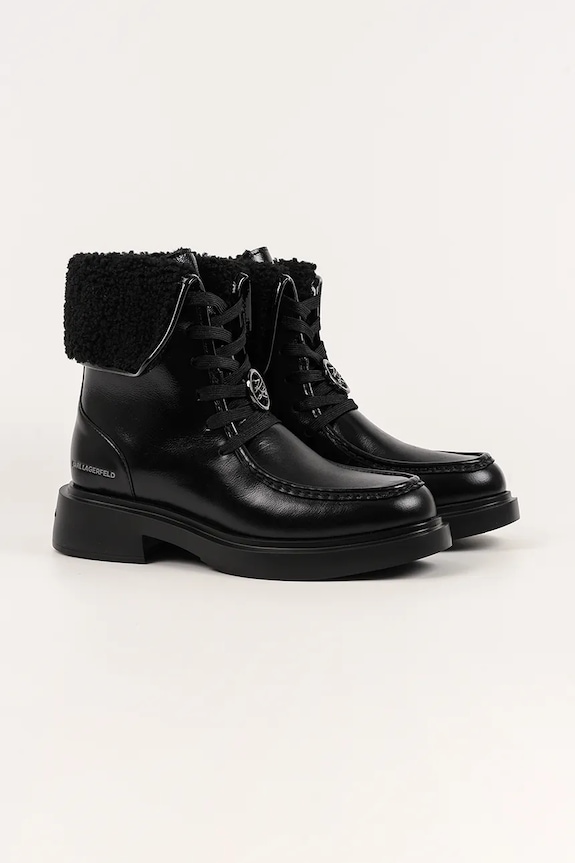 Kožené členkové topánky Karl Lagerfeld MACIE KL41255.100 čierna NC25