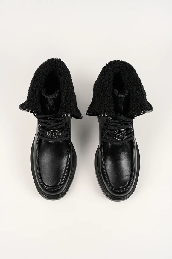 Kožené členkové topánky Karl Lagerfeld MACIE čierna KL41255.100
